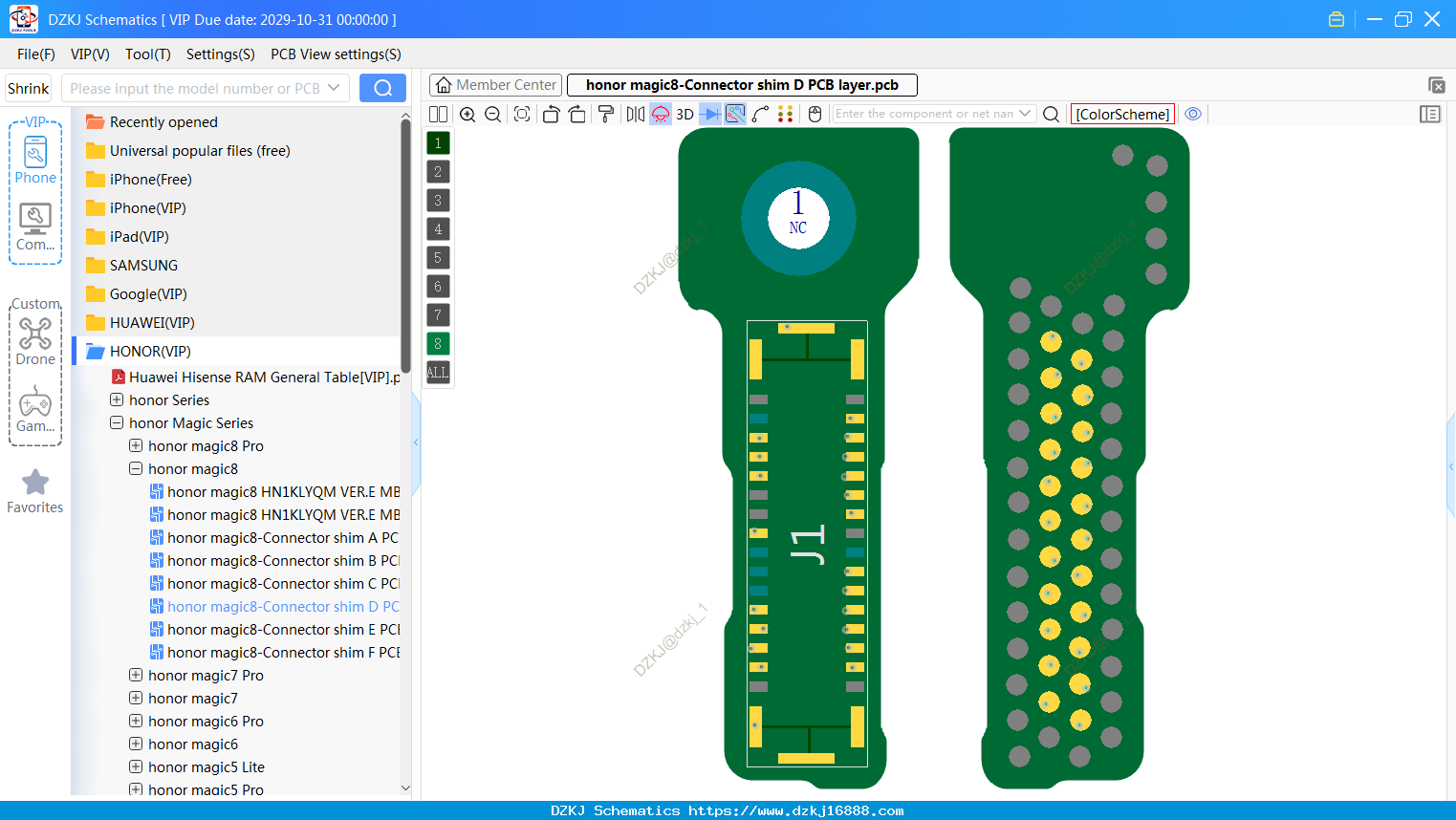 Honor Magic8-Connector Shim D PCB Layer